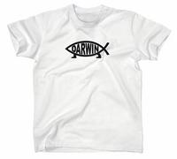 Darwin Pesce T-Shirt Nerd Geek Evoluzione Ateo Logo Pesce Scienza Charles Natura