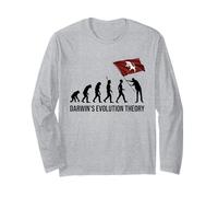 Darwin's Evolution Theory Torino Toro Divertente Uomo Donna Maglia a Manica