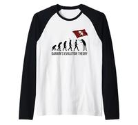 Darwin's Evolution Theory Torino Toro Divertente Uomo Donna Maglia con Maniche Raglan