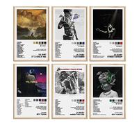 Darxan Lil Baby - Set di 6 poster con copertina di album, senza cornice, 20,3 x 30,5 cm, grigio, a tema musicale, decorazione da parete per soggiorno, camera da letto, cucina, palestra, aula, ufficio
