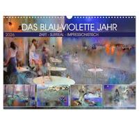 Das blau-violette Jahr (Wandkalender 2026 DIN A3 quer), CALVENDO Monatskalender: Zart, surreal, impressionistisch