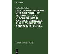 Das Deuteronomium Und Der Prophet Jeremiah, Gegen V. Bohlen, (Copertina rigida)