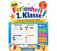 Das große Ferien Übungsheft 1./2. Klasse:: Deutsch, Mathe, Rätsel & Konzentration - Lernheft für die Sommerferien mit Übungen zum Rechnen, Lesen, Schreiben und Konzentrieren