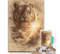Das himmlische Tiger-Puzzle für Teenager, 1000 Teile, zum Zeitvertreib zu Hause mit vollständig ineinandergreifenden, zufällig geformten Teilen, 38x26cm