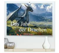 Das Jahr der Drachen (hochwertiger Premium Wandkalender 2026 DIN A2 quer), Kunstdruck in Hochglanz: Ein wundervoller Drachen - Kalender im Anime - Stil