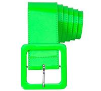 Das Kostümland Cintura da donna in vernice neon 124,0 x 5,5 cm - scelta - Retro Disco Rave accessorio carnevale festa a tema festival, verde, Taglia unica