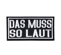 Das Muss So Laut Heavy Metal Biker Musica Punk Rocker Beat Box - Toppe Termoadesive adesivi Toppa Ricamate, Misura: 8 x 4 cm