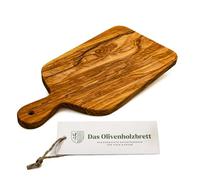 Das Olivenholzbrett con Manico, di Forma Rettangolare con Angoli Arrotondati - 35cm