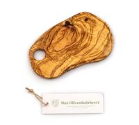 DAS OLIVENHOLZBRETT Tagliere in legno d'ulivo, con un po' di corteccia, ma può anche essere senza/con foro per servire 25 cm