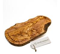 Das Olivenholzbrett, Tagliere Legno D 'ol Ivo, Tagliere da Bistecca IN Legno Con Succo di Frutta IN Taglio Naturale - 35cm