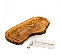 Das Olivenholzbrett, Tagliere Legno D 'ol Ivo, Tagliere da Bistecca IN Legno Con Succo di Frutta IN Taglio Naturale - 40cm