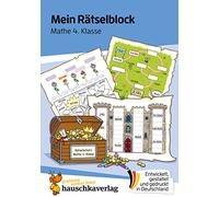 Das ratselbuch fur die grundschule - t694 - mein ratselblock mathe 4. klasse - a5-ubungsblock: Rätsel für kluge Köpfe mit Lösungen - Förderung mit Freude