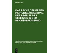 Das Recht Der Freien Meinungsäußerung. Der Begriff Des Gesetz (Copertina rigida)
