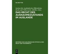 Das Recht Des Ausnahmezustands Im Auslande (Copertina rigida)