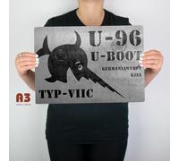 Das Stivale U 96 Tedesco Sottomarino Laughing Sawfish Insegna Logo WW2 Collector