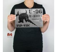 Das Stivale U 96 Tedesco Sottomarino Laughing Sawfish Insegna Logo WW2 Collector