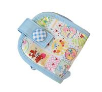Dasbsug Allegro Cartoon Patterned Piccolo Portafoglio Pratico Costruzione in Tessuto 4 Slot per Schede Tasca per Monete Soluzione di Trasporto Compatta Organizzatore Portatile di Carta di, Azzurro