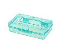 Dasbsug Astuccio per matite ad alta capacità, scatola rigida trasparente, organizer colorati per pennarelli, pennelli, 20,5 x 12,1 x 5,9 cm, scatola portaoggetti con coperchio, C