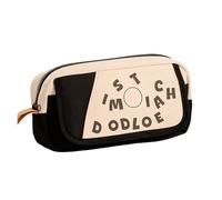 Dasbsug Astuccio portaoggetti per matite multifunzione, per scuola e ufficio, con divisori multipli, organizer multifunzione retrò, Nero