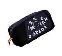 Dasbsug Astuccio portaoggetti per matite multifunzione, per scuola e ufficio, con divisori multipli, organizer multifunzione retrò, Blu