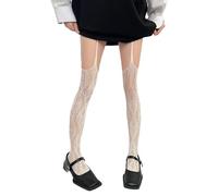 Dasbsug Calze Alte Calze Collant Collant Collant Dolce & Edgy Calze di Nylon, bianco, Taglia unica