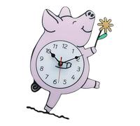 Dasbsug Cartoon Piggy Forma Orologio Da Parete Movimento Tranquillo Con Numeri Arabi Per Bambini Camera Da Letto E Soggiorno Decors Acrilico