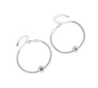 Dasbsug Coppia di bracciali con corona in acciaio inox resistente, con vestibilità regolabile, per celebrare l'amore e migliorare lo stile quotidiano, Misura unica, come descritto