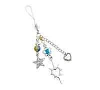 Dasbsug Cordicella per telefono in rilievo Cuore Crocifisso Fiore Portachiavi Handmade Cellulare Lanyard Elegante Ciondolo Per Borse E Fotocamere Gioielli Gotici Fatti, Blu, Taglia unica