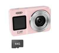 Dasbsug Doppio Schermo 4K Video Camera 64MP 18X Zoom Digitale Portatile Per Gli Adolescenti Scuola Attività Viaggi ABS Per Gli Adolescenti