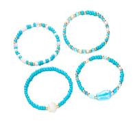 Dasbsug Hot Day Impilabile Ceramica Pesce Bracciali Gioielli Perline Con Conchiglie Accenti Stretch Beach Wristband Regali Per Lei Spiaggia Impilabile Set di Gioielli, Misura unica, come descritto