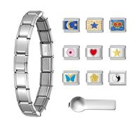 Dasbsug Modulo Gioielli Risultati Perline Modulo Gioielli Fare Parte Charm Link Acciaio Inox Fascino Italiano Acciaio Inox Accessori Italiani, One Size, come descritto