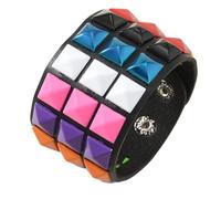 Dasbsug Pelle punk con borchie quadrate design regolabile per gli amori comodo uso quotidiano casual, Misura unica, come descritto