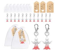 Dasbsug Portachiavi con ciondolo a forma di cherubino con etichette, per la borsa degli ospiti, per feste di compleanno, matrimoni, baby shower, baby shower, angeli, ciondoli per matrimoni