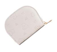 Dasbsug Portamonete da donna con orsetto e fiocchi, spaziosi scomparti per una gestione efficiente del denaro, multi porta carte con cerniere, bianco, Bellezza di massa