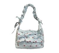 Dasbsug Pratica Pieghettato Floreale Borsa Crossbody Con Archi Rimovibili Spaziosi Scomparti Leggero Comfort Abbigliamento Per Vari Eventi Donne Arricciate, Blu