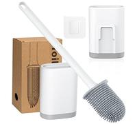 Dasbulk Scopino per WC, Scopino e supporto per WC in Silicone, Setole morbide e Flessibili, Supporto per Ssciugatura rapida, Pulizia profonda, Montaggio a parete e a Pavimento