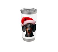 Daschunt con cappello di Babbo Natale Natale Weiner cane proprietario carino Bicchiere termico in acciaio inox doppia parete