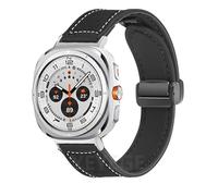 DASEB Bracciale in pelle di silicone per Samsung Galaxy Watch Ultra 47mm Cinturino sportivo con cinturino magnetico per orologio ULTRA7 47mm NO Gaps Cinturini(Black Green)