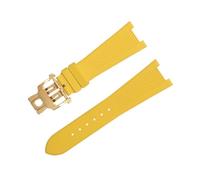 DASEB FKM Fluorororubber cinturini per orologio Patek Philippe, cinturino per orologio Nautilus, accessori da polso con interfaccia originale 5711/5712, Giallo, 25-12