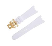DASEB FKM Fluorororubber cinturini per orologio Patek Philippe, cinturino per orologio Nautilus, accessori da polso con interfaccia originale 5711/5712, bianco, 25-12