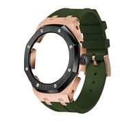 DASEB Lunetta in metallo di quarta generazione+cinturino in gomma fluoro, adatto per GA2100/GA-2110 Parti di ricambio per uomo/donna GA2100/GA-2110 Aggiornamento retrofit, Misura unica, Agata