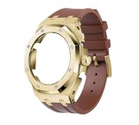 DASEB Lunetta in metallo di quarta generazione+cinturino in gomma fluoro, adatto per GA2100/GA-2110 Parti di ricambio per uomo/donna GA2100/GA-2110 Aggiornamento retrofit, Misura unica, Agata
