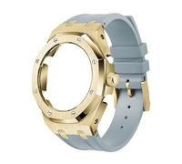 DASEB Lunetta in metallo di quarta generazione+cinturino in gomma fluoro, adatto per GA2100/GA-2110 Parti di ricambio per uomo/donna GA2100/GA-2110 Aggiornamento retrofit, Misura unica, Agata