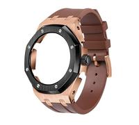 DASEB Lunetta in metallo di quarta generazione+cinturino in gomma fluoro, adatto per GA2100/GA-2110 Parti di ricambio per uomo/donna GA2100/GA-2110 Aggiornamento retrofit, Misura unica, Agata