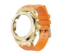 DASEB Lunetta in metallo di quarta generazione+cinturino in gomma fluoro, adatto per GA2100/GA-2110 Parti di ricambio per uomo/donna GA2100/GA-2110 Aggiornamento retrofit, Misura unica, Agata
