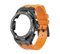 DASEB Lunetta in metallo di quarta generazione+cinturino in gomma fluoro, adatto per GA2100/GA-2110 Parti di ricambio per uomo/donna GA2100/GA-2110 Aggiornamento retrofit, Misura unica, Agata