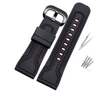 DASEB Per sette il cinturino del venerdì P3C/02 Q1 M1/M2 2 Filla in gomma impermeabile da 8 mm per uomini Accessori per la banda di guardia Braccialette 28mm(Black red Black)