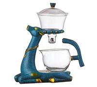 Dasertoe Teiera in vetro cervo Infusore Teiera Teiera Teiera in vetro resistente al Puer per tè e caffè