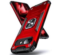 DASFOND Armor Custodia per Google Pixel 10A Case 5G Militare Antiurto [Upgrade 2.0] 360° Metal Ring Holder Holder Schutzhülle [für Handyhalterung Auto Magnet], Rosso