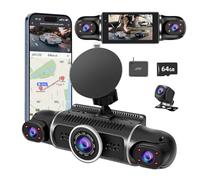 Dash Cam 360 ° anteriore e posteriore telecamera per auto 4 canali FHD 4 * 1080P, interno/posteriore 170 ° + 2 x 150 ° + 170 ° grandangolo, 8 lampade IR visione notturna, WiFi 5G, GPS, APP, G-Sensor